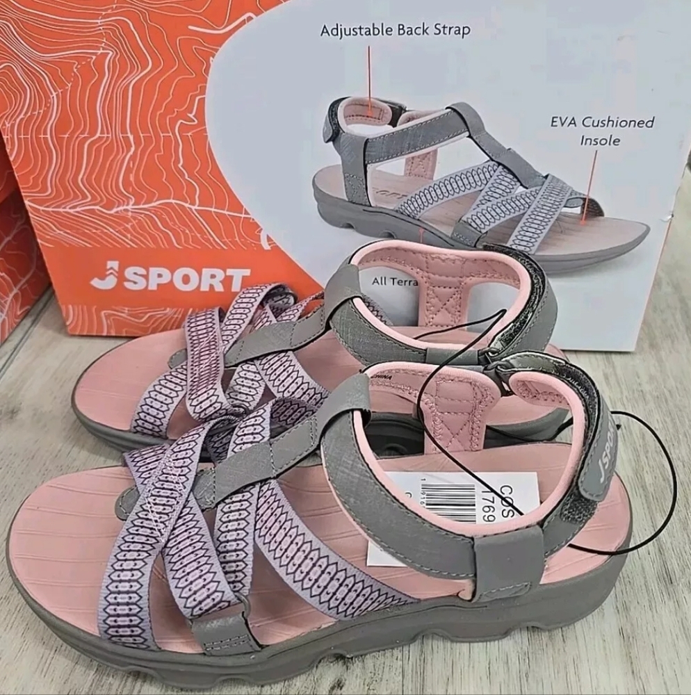 New! Jsport Jambu Kaia Ladies' Women Girls Strap Sandal‎ Adjustable Gray Size 11 - Picture 2 of 12